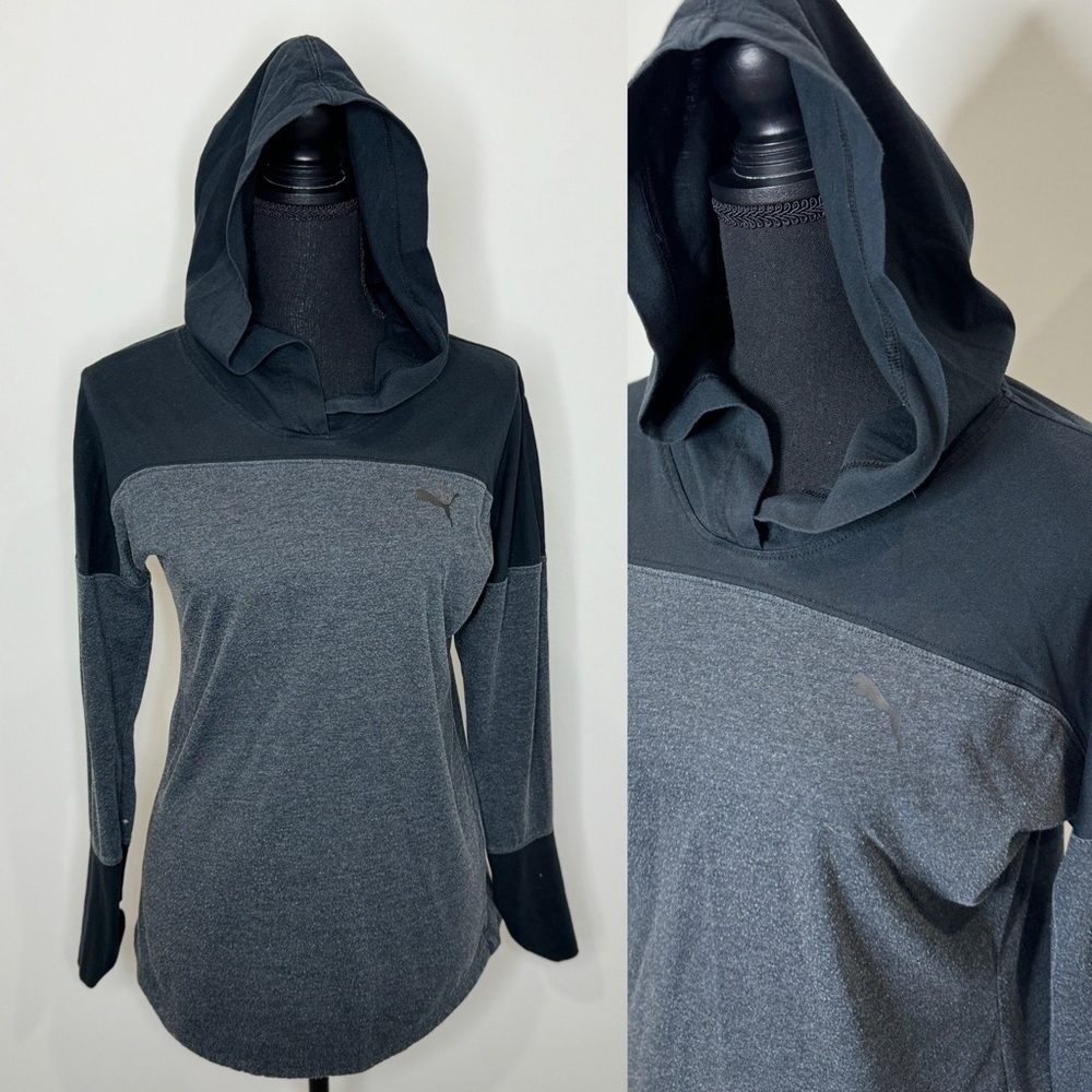 Puma Gray Women's Hooded Long Sleeve Top (Small)